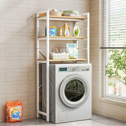 Gdrasuya10 Over the Washer and Dryer Storage Shelf for Laundry Room, 3 Tier White Washer Storage Utility Rack Shelf Laundry Storage Shelf Organizer Space Saving for Room
