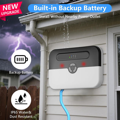 Sump Pump Alarm WiFi, Smart High/Low Water Level Alarm with Alarm-activated Outlet, Free App Alerts,Built-in Backup Battery,110dB Siren,10ft Float Switch for Septic Tank, Sump Pump, Ponds & Water Tank