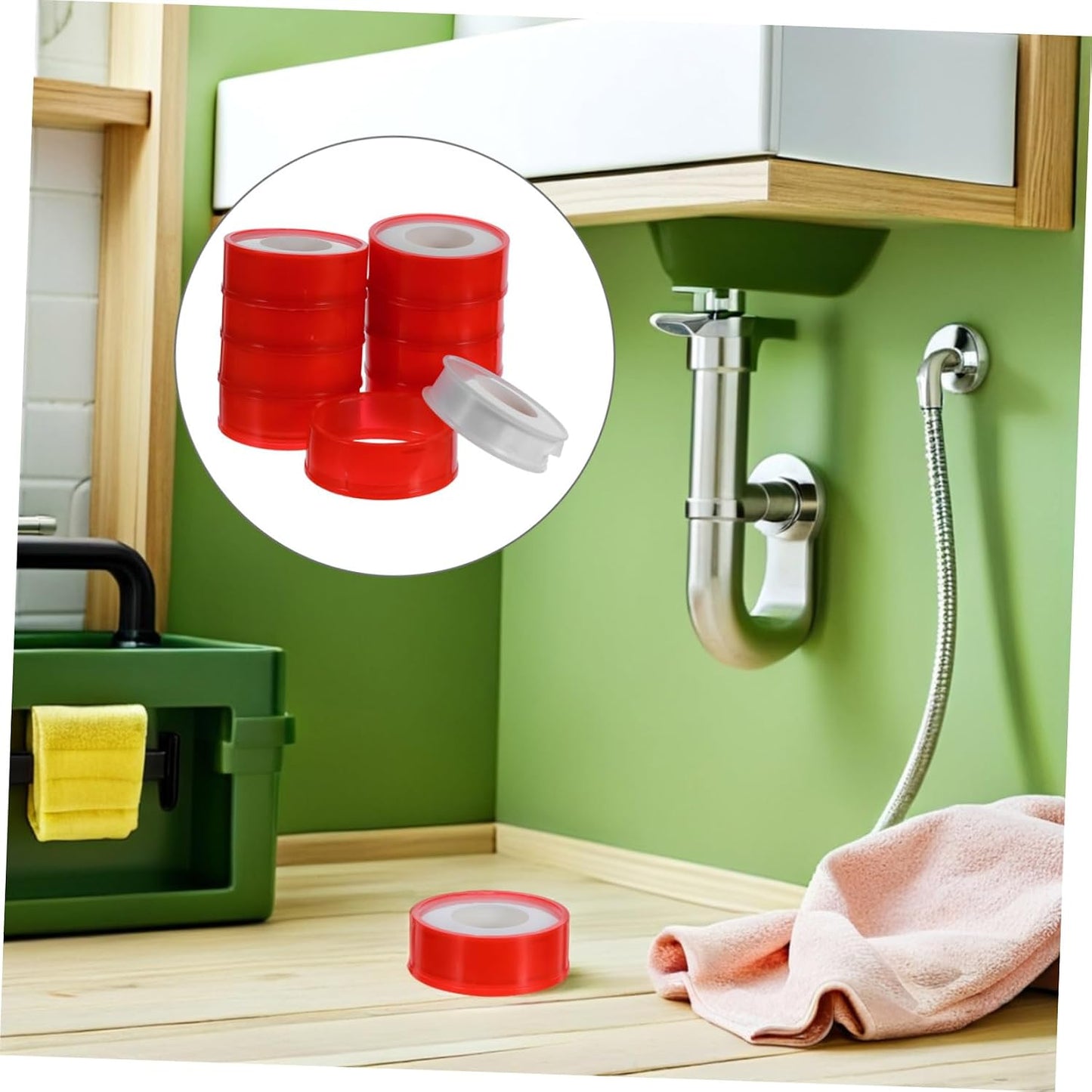 NOLITOY 10 Roll PTFE Pipe Leak Sealing Tape for Threaded Pipe Connections and Plumbing Systems, Wear-Resistant and High Pressure Resistance, Waterproof Plumbers Tape for Bathroom