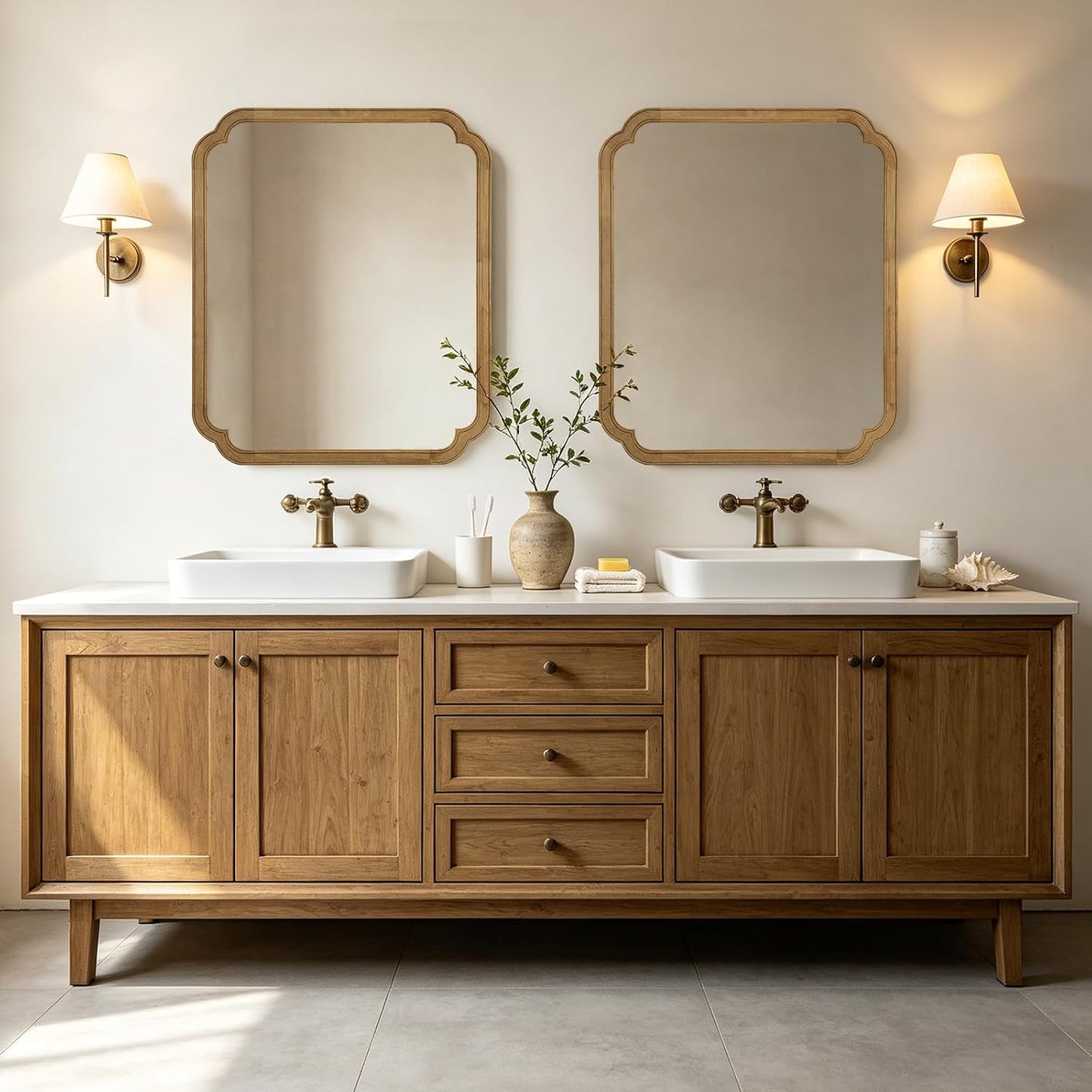 WallBeyond Full Length Mirror Wall Mounted 65"x22", Rustic Wooden Frame Floor Mirror, Large Full Body Mirror for Bedroom, Leaning or Hanging Against Wall, Natural
