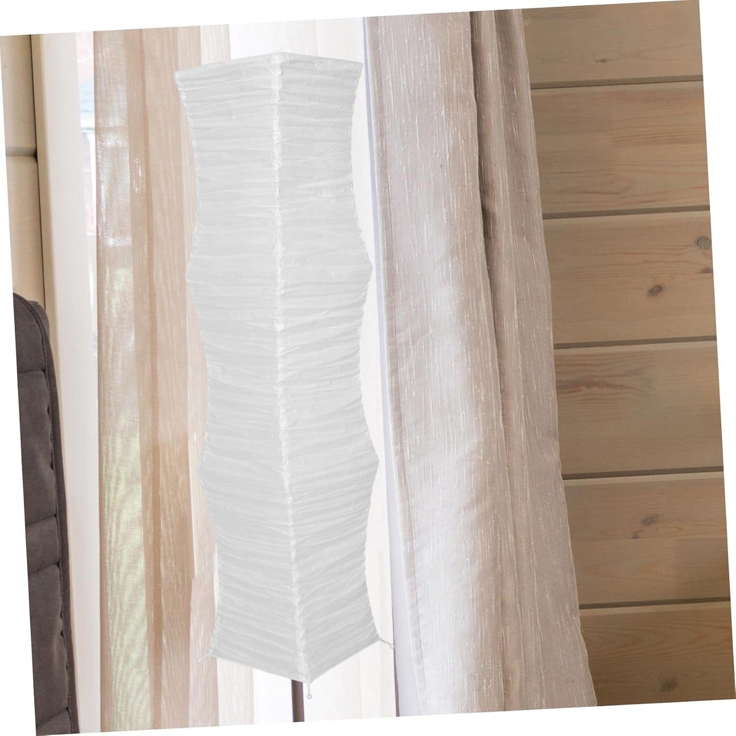 Foldable Japanese Paper Floor Lamp Shade Replacement with Soft Light for Living Room Bedroom Office - Easy Installation Modern Design 49.2X9.8X9.8In