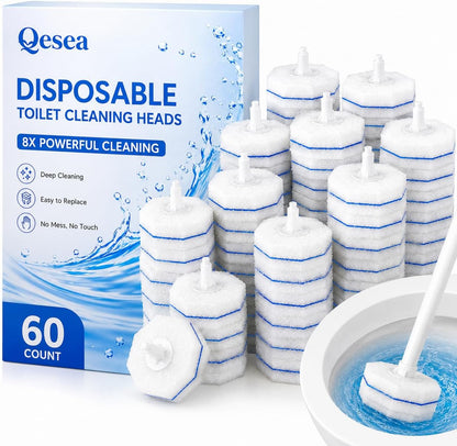 Disposable Toilet Bowl Brush and Holder Set – 40 Refills Included, No-Touch Toilet Wand Cleaning System, Toilet Brush & Holder for Bathroom, Hygienic Toilet Bowl Cleaner Starter Kit
