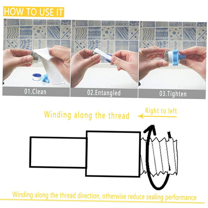 PRETYZOOM 20pcs Extra Long PTFE Tape for Plumbers High Durability Thread Sealant for Gas and Water Pipes Premium Quality Sealing Tape