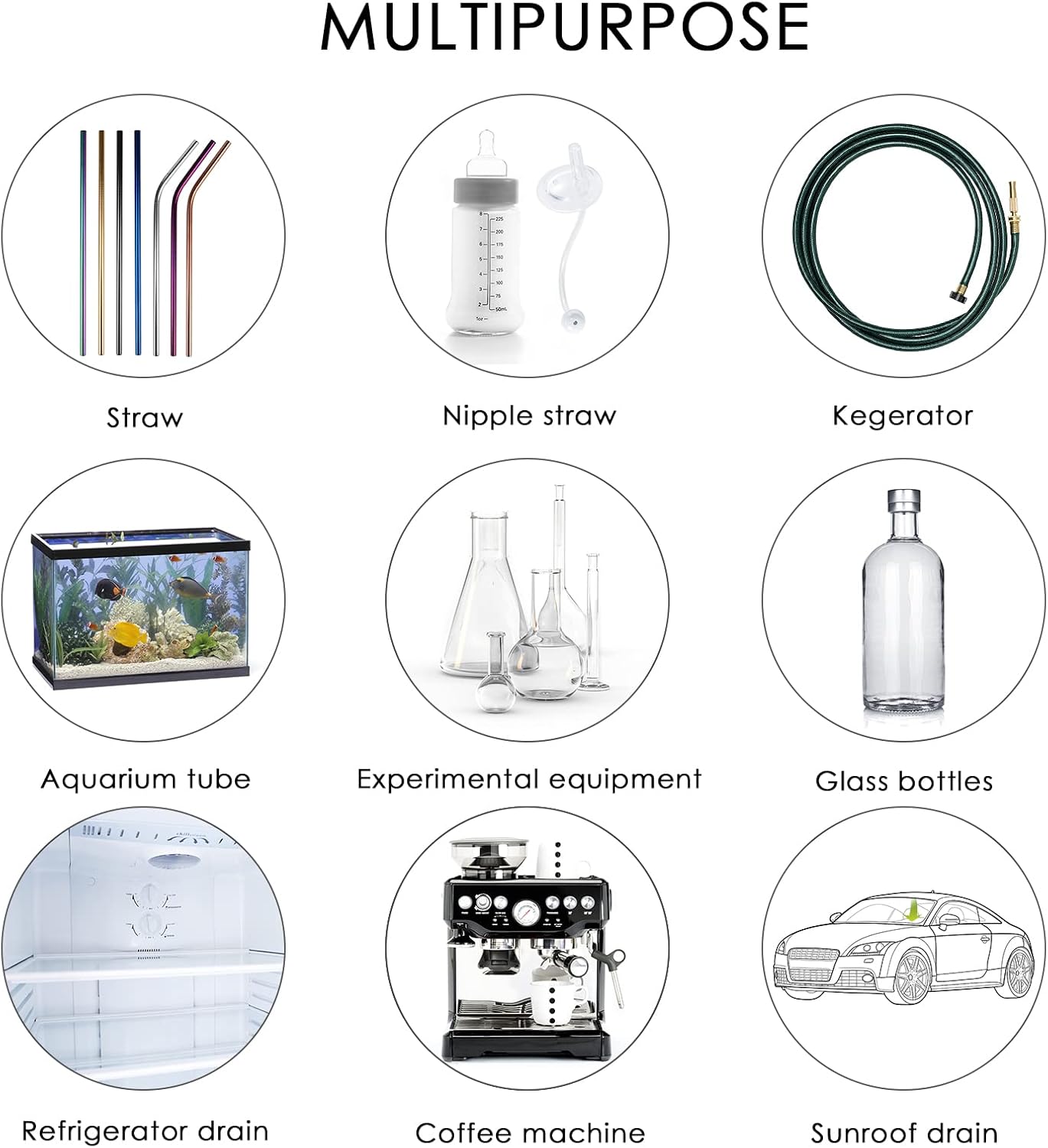 40 Inches Brush Cleaner for Cleaning Straw, Kegerator, Feeding Tube, Siphon Hose, Sunroof Drain, Refrigerator Drain, 4PCS (White)