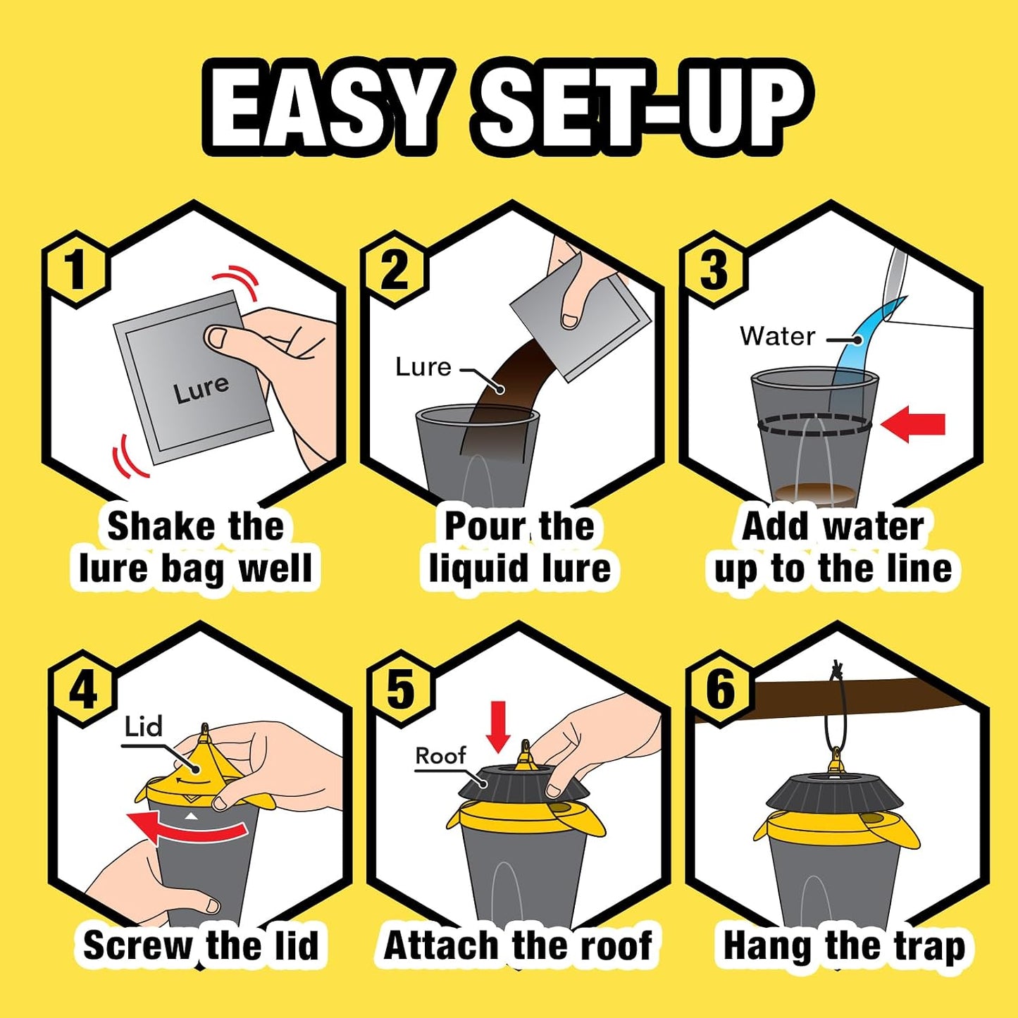 HOY HOY Wasp Trap (1 Unit) - Outdoor Hanging Trap for Yellowjackets, Wasps, Hornets, and Northern Giant Hornets, Food-Based Attractant, Safe, Easy Setup, Up to 30 Days Protection, Made in Japan