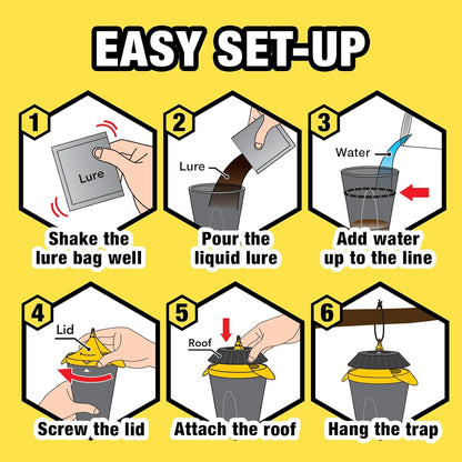 HOY HOY Wasp Trap (1 Unit) - Outdoor Hanging Trap for Yellowjackets, Wasps, Hornets, and Northern Giant Hornets, Food-Based Attractant, Safe, Easy Setup, Up to 30 Days Protection, Made in Japan