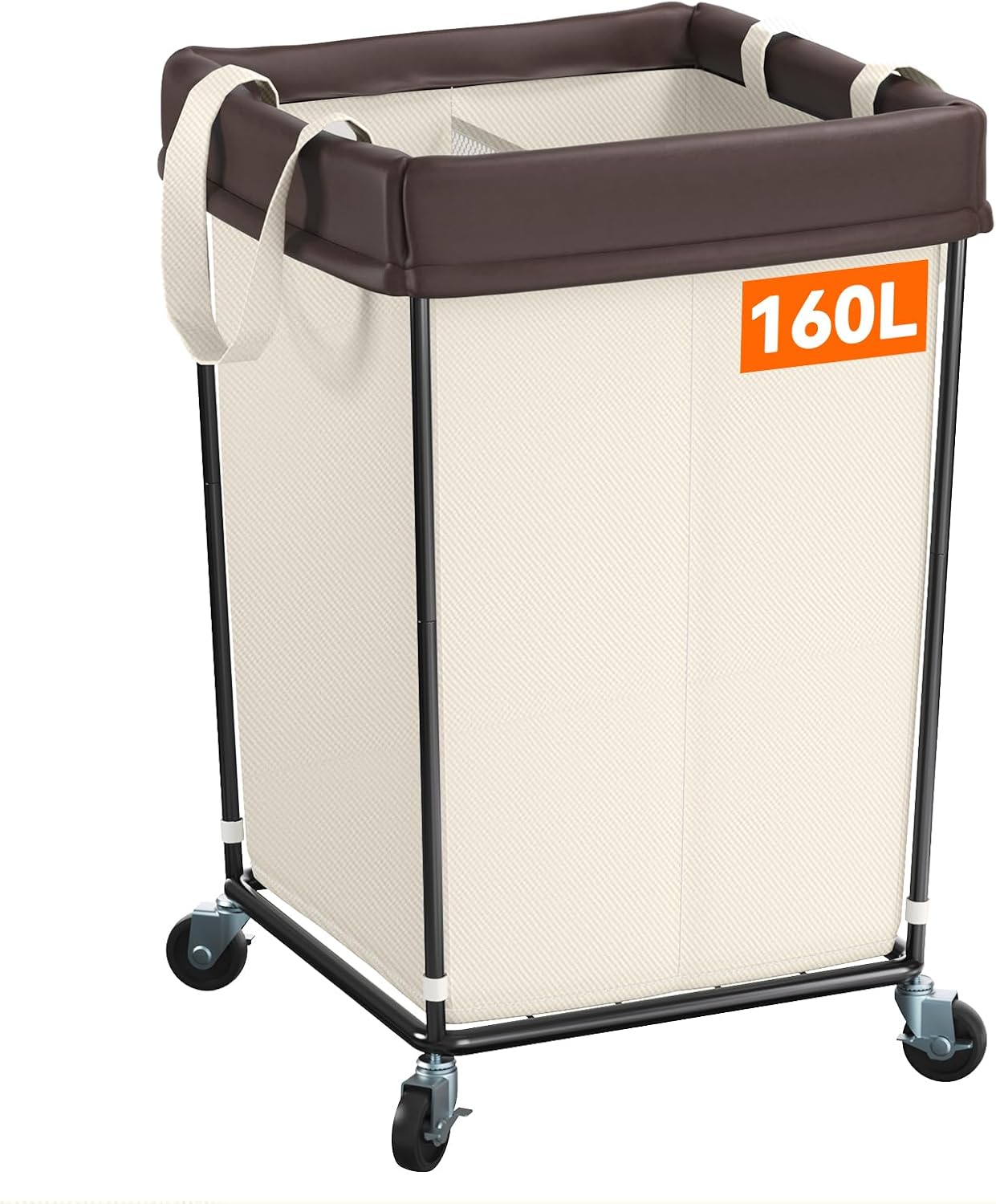 Mefirt 320L Laundry Hamper with Wheels, 3 Section Large Rolling Laundry Basket Bag with Wheels, Clothes Hamper Cart for Laundry, Bedroom, Bathroom and Dorm