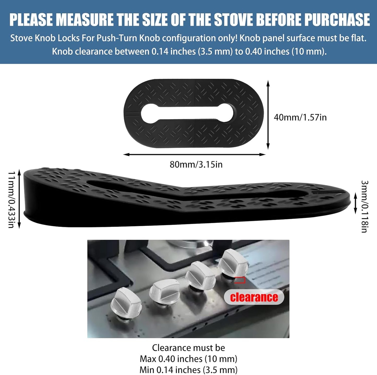 Silicone Stove Knob Safety Locks - Child Proof Oven Knob Locks (6 Pack)]