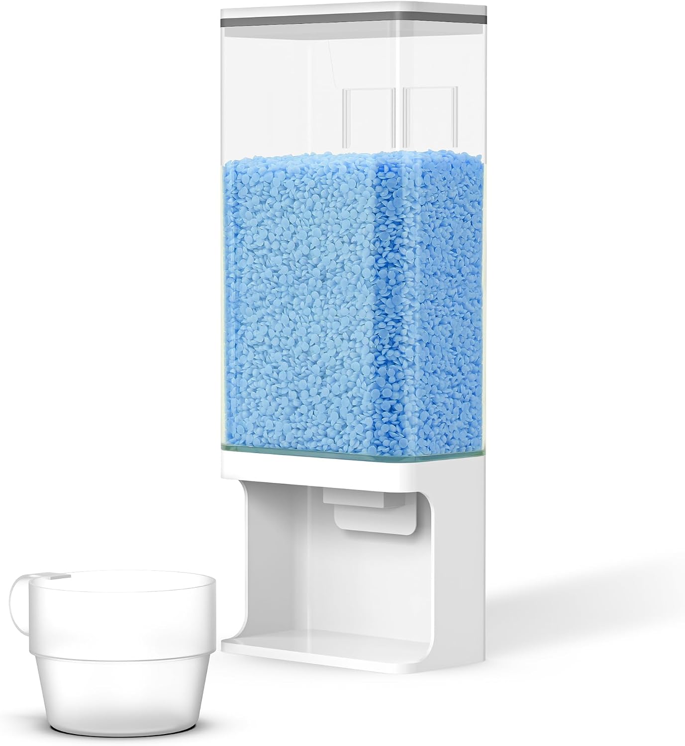 105 Oz Laundry Detergent Dispenser with Nail - Wall Mounted Scent Booster Beads Container, Softener Beads Storage, Rice Dispenser, Dry Food/Solid Grain Organizer