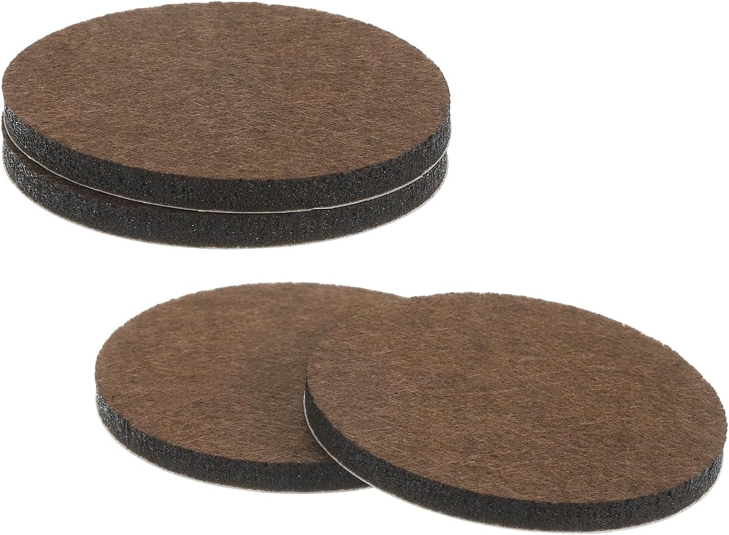uxcell Furniture Pads, 24Pcs 1.25" - Round Self Adhesive Felt Furniture Pads, Floor Protectors for Furniture Feet Chairs Legs Hardwood Floors (Brown)