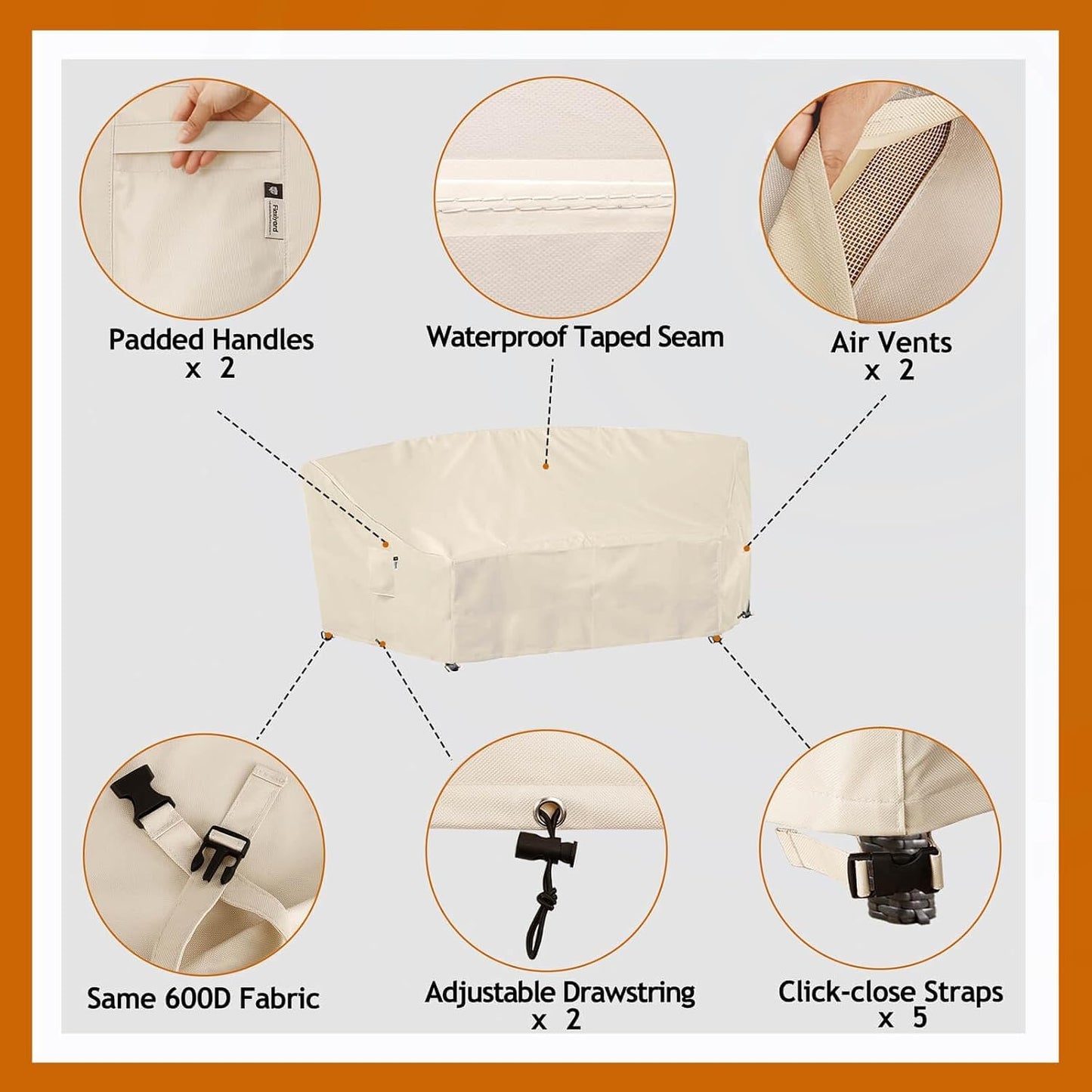 Patio Deck Box Cover, 63x30 Inch Fire Pit Covers with Straps and Handles, Waterproof Heavy Duty Outdoor Furniture Winter Cover for Keter, Suncast, Lifetime Container