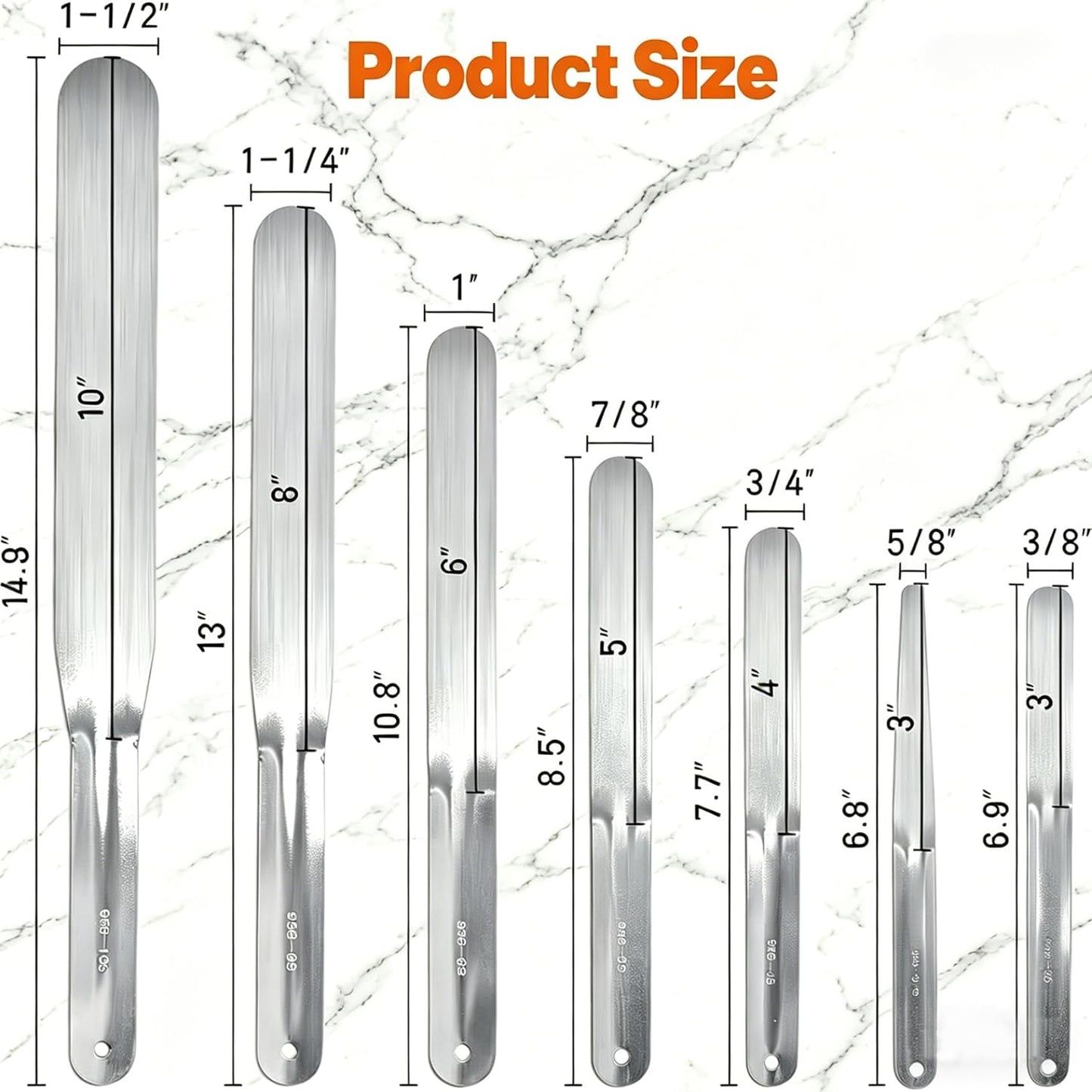 958-G01 7-Piece Caulking Spatula Tool Set, Stainless Steel Caulk Finishing Kit for Bathroom, Window, Door, Silicone Sealant Smoothing (3/8"-1-1/2")