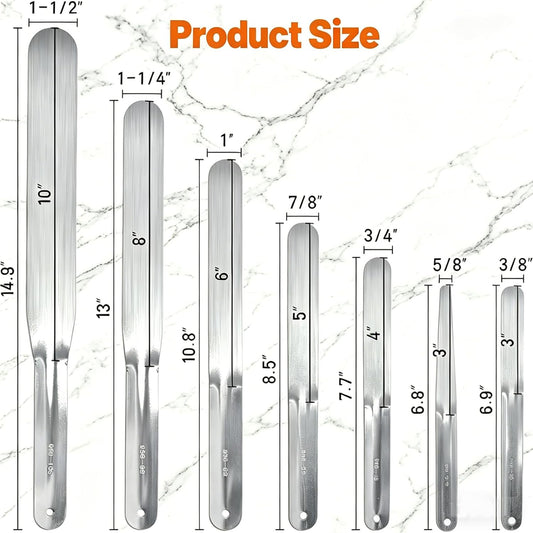 958-G01 7-Piece Caulking Spatula Tool Set, Stainless Steel Caulk Finishing Kit for Bathroom, Window, Door, Silicone Sealant Smoothing (3/8"-1-1/2")