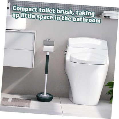 ULTECHNOVO 1 Set Toilet Brush with Holder Silicone Toilet Bowl Brush for Effortless Cleaning Quick Drying Design with Drainage Construction for Use