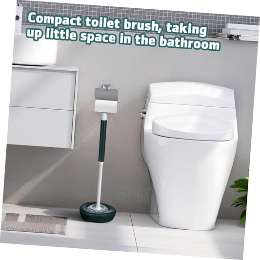 ULTECHNOVO 1 Set Toilet Brush with Holder Silicone Toilet Bowl Brush for Effortless Cleaning Quick Drying Design with Drainage Construction for Use
