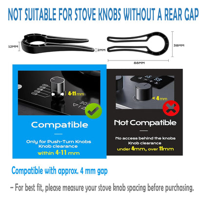5-Pack Gas Stove Knob Locks for Child & Elder Safety, Secure Stove Knob Covers, Durable Oven Knob Locks, Prevent Accidental Touch (Black)