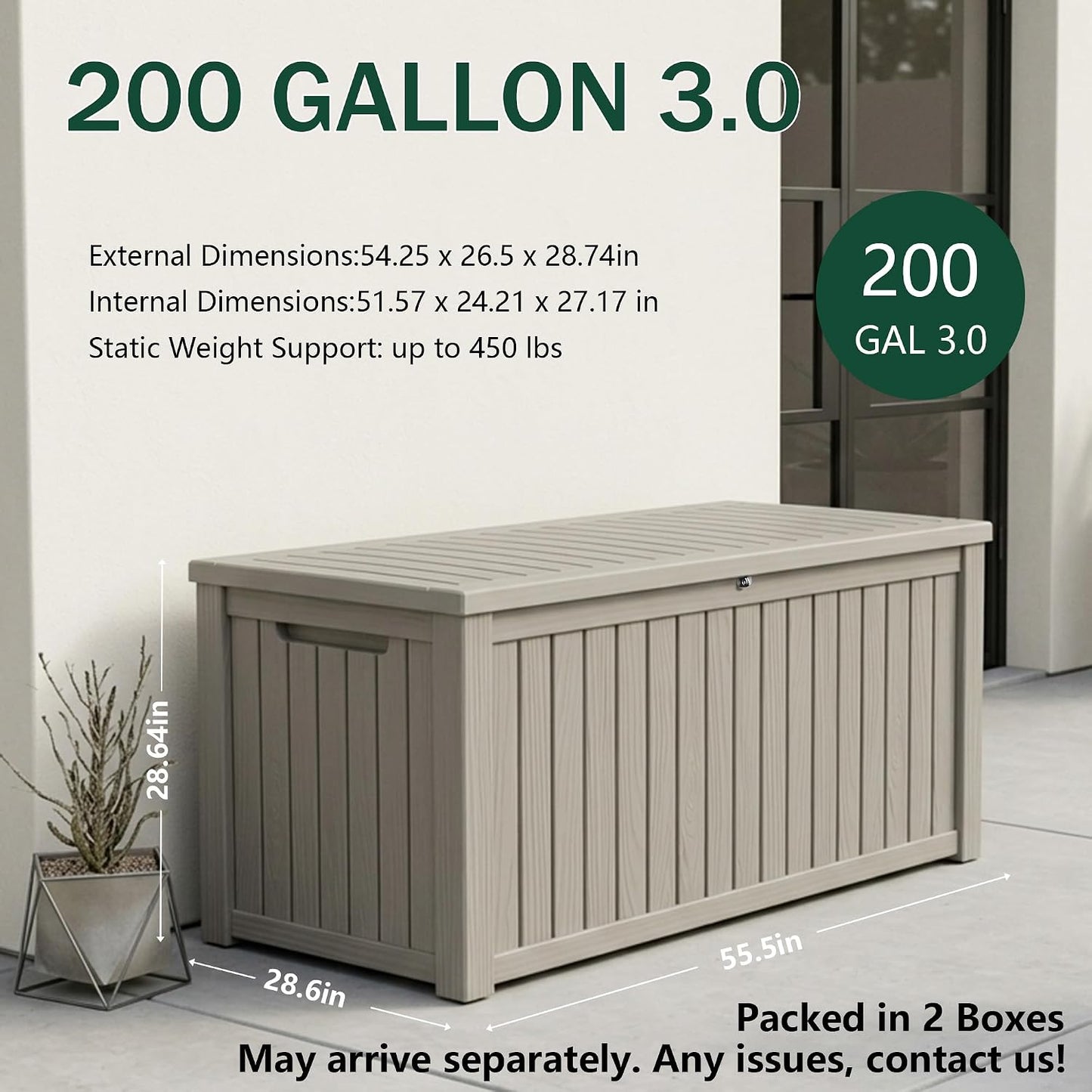 Outdoor Storage Box, 320 Gallon Waterproof Deck Box [Upgraded 3.0], Dual Gas-Spring Ultimate Resin Organizer for King Cushions, Heavy-Duty Lockable Estate Storage Bench, Backyard BBQ, Black