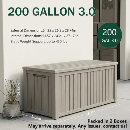 Outdoor Storage Box, 320 Gallon Waterproof Deck Box [Upgraded 3.0], Dual Gas-Spring Ultimate Resin Organizer for King Cushions, Heavy-Duty Lockable Estate Storage Bench, Backyard BBQ, Black
