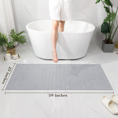 chakme Bathroom Rugs Mat 24x17, Ultra Thin Non Slip Bath Mat Small Quick Dry Absorbent Bath Mat for Bathroom Floor, (Dark Beige, 24"x17")