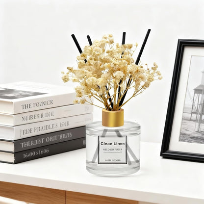 Reed Diffuser Set of 3 Pack,Clean Linen,Eucalyptus & Mint,Ocean Scented Oil Diffuser with 4 Sticks,Reed Diffusers for Home,Living Room,Bathroom Air Freshener Diffuser,50ml x 3