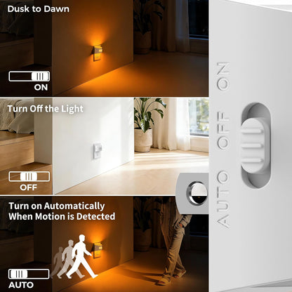 DORESshop LED Night Light[2 Pack], Night Lights Plug into Wall, 3 Mode Plug in Night Light with Motion Sensor, Dusk to Dawn Sensor, Nightlights for Adults, Bedroom, Bathroom, Hallway