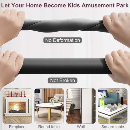 Baby Proofing Edge Corner Protectors, 20.5FT Furniture Table Bumper Guards | Soft thick rubber foam bumper, 18.1ft edge strips + 8 corner guards, 3M pre-taped for table, cabinet & wall sharp corners