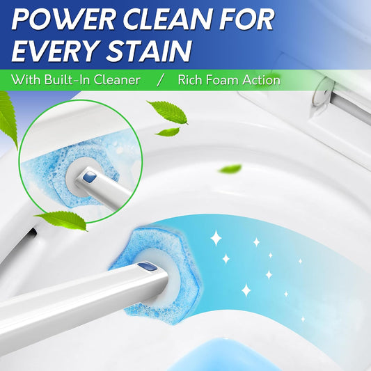 BOOMJOY Only Compatible BOOMJOY Disposable Toilet Brush, 24PCS Toilet Brush Refills, Replacement Heads for Toilet Brush