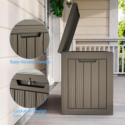 EasyUp 50 Gallon Outdoor Storage Box Waterproof Lockable Deck Boxes | UV Resistant Resin, for Garden Tools Cushions Patio Equipment, 300 lbs Capacity, Portable Design, Easy 16-Min Assembly