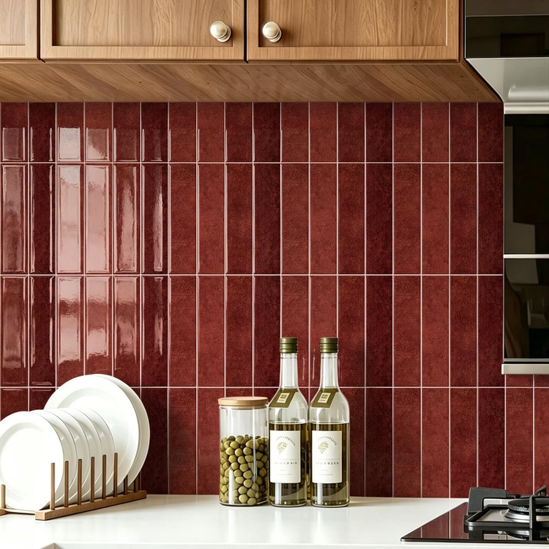 Alwayspon 10 Sheets 12x12inch Beige 3D Vinyl Backsplash Tiles, Self-Adhesive Peel and Stick Wall Tile Stickers Stick on Subway Tiles for Kitchen Bathroom Wall