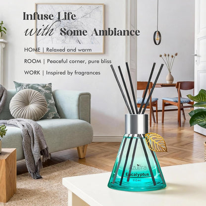 Reed Diffuser Set for Home, Citrus Scented Diffuser with 6 Diffuser Sticks, Home Fragrance Scent Essential Oil Stick Diffuser for Christmas Shelf Decor,3.4 oz