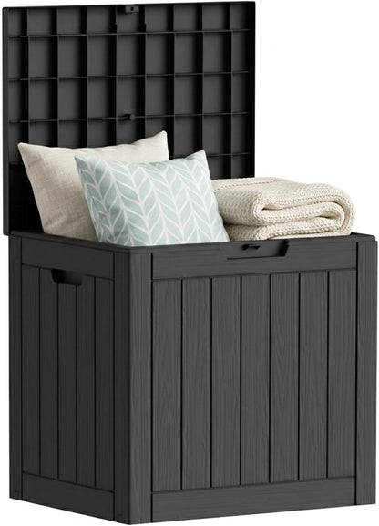 320 Gallon Outdoor Storage Box, Extra Large Waterproof Resin Deck Box with Lockable Lid Storage Bin for Patio Furniture Cushion, Garden Tools, Pool Accessories, UV-Resistant Outside, Black