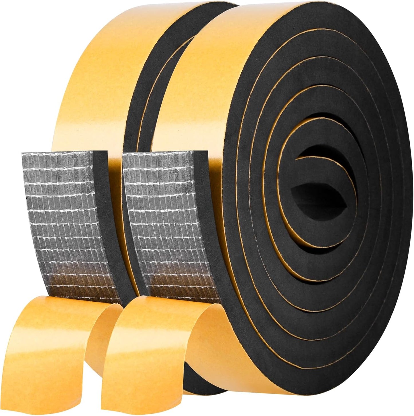 Kikerike Self Adhesive Foam Tape Weatherstrip 1/2In x 1/4In x 16.5Ft High Density Foam Insulation Strips Seal Weather Stripping with Strong Adhesive for Door and Window Sound Isolation Soundproofing