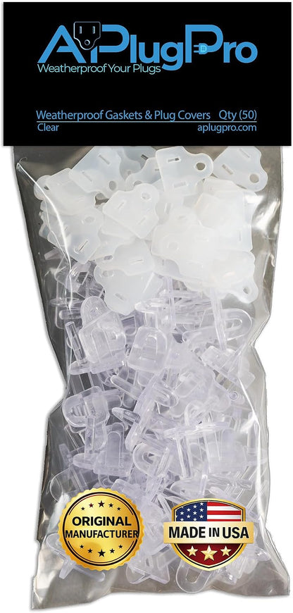 (Set of 10, White0 The Original Weatherproof Gaskets & Plug Covers - Made in USA, Outdoor Waterproof GFCI Protectors, Christmas Light Installation, Extension Cords, Stop GFCIs from Tripping