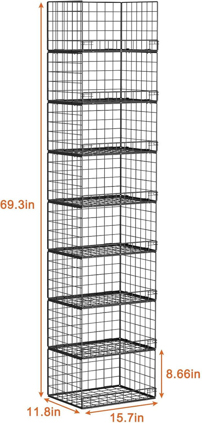 Yociyoga 4-Tier Stackable Closet Organizers and Storage Shelves, Foldable Closet Shelf Organizer, Black(Patent Protection)(Patent No. 30022416)