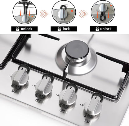 Stove Knob Safety Locks – Gas Stove Oven Knob Safety Covers –Child and Pets Proofing Locks (5 Pack) Black