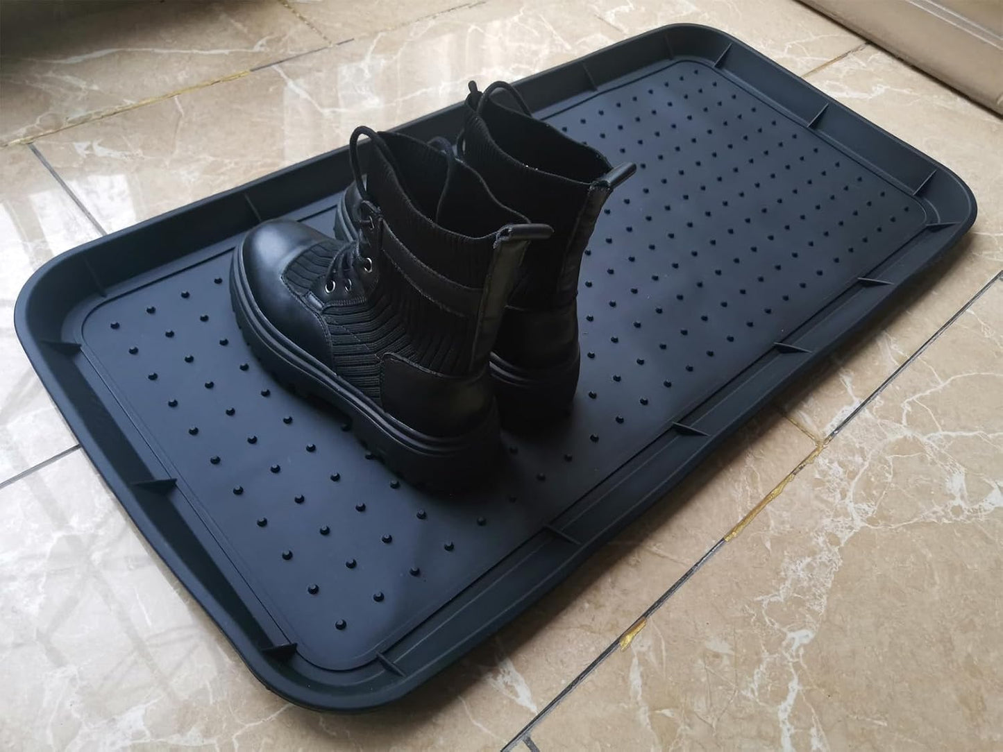 Rubber Boot Tray for Entryway,Boot Mat,Shoe Tray,Shoe Mat for Indoor and Outdoor Use (Soft Silicone Rubber, 29.5X14.9 inch)