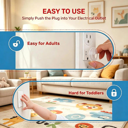 50 Pack Outlet Covers Baby Proofing Clear Outlet Covers Baby Safety Outlet Plug Covers Safe & Secure Electric Plug Protectors Sturdy Childproof Socket Covers for Home & Office