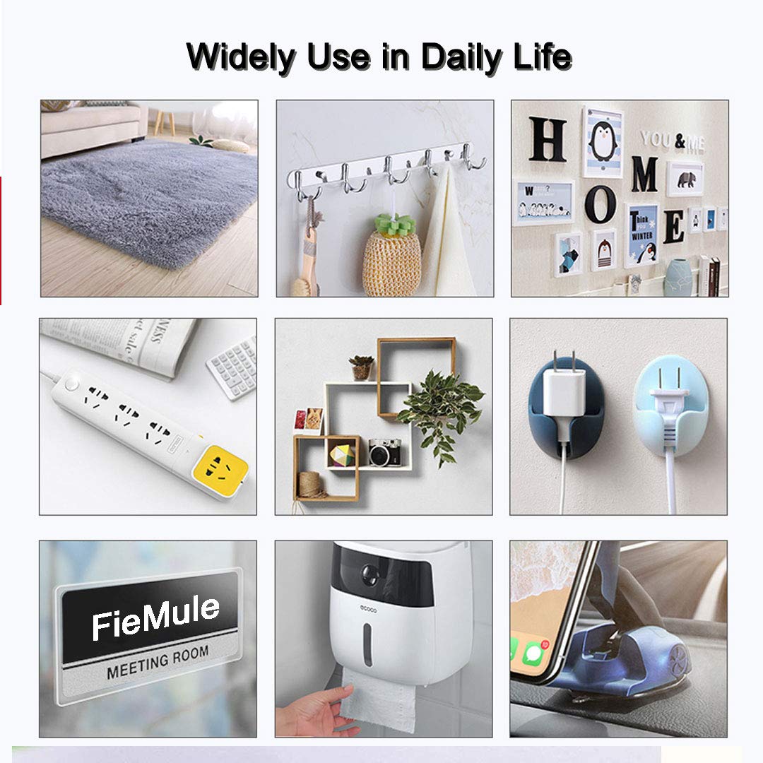 Double Sided Tape, Multipurpose Removable Adhesive Transparent Grip Mounting Tape Washable (1.97 INCH 4.92 FT)