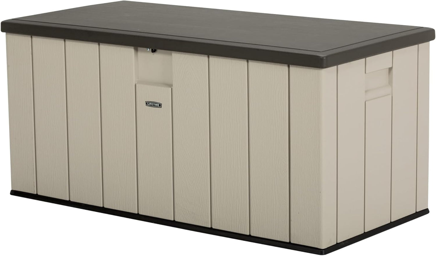 LIFETIME 60012 Extra Large Deck Box, 130 Gallon, Desert Sand/Brown