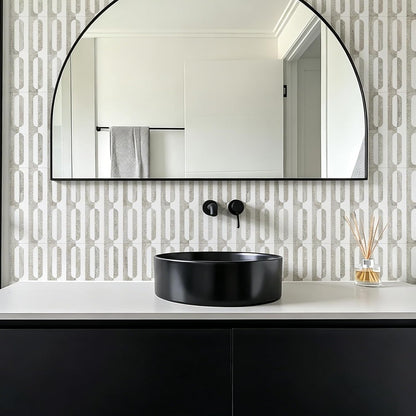 STICKGOO Peel and Stick Backsplash Tiles 12"x12", Waterproof Stick on Kitchen & Bathroom Backsplash, PVC Self Adhesive Wall Tiles for Fireplace, White/Marble Black (10 Sheets)
