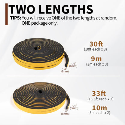 Yotache Self Adhesive Foam Gasket Tape 1/2" W X 1/2" T (New Adhesive Craft) for Doors Soundproofing Weather Seal Strip Insulation, 13 Ft Length