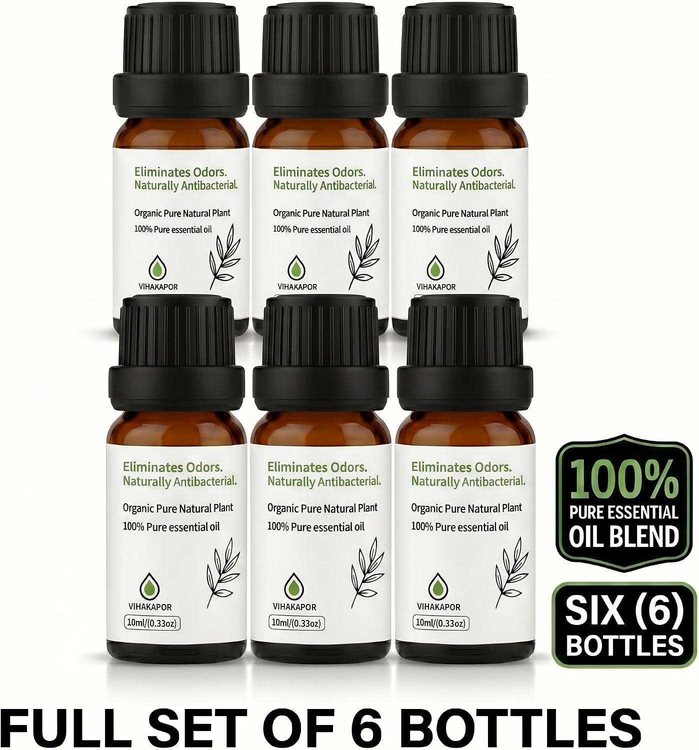 Deodorizing Essential Oil Blend,Essential Oil Toilet Spray Drops Bathroom Odor Eliminator Spray Alternative Toilet Deodorizer Trash Can Deodorizer Before You Go Plant-Based 6-Pack (10 ml Each)