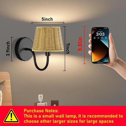 Battery Operated Wall Sconce Set of 2, Rechargeable Wireless Sconces with Dimmable Detachable Magnetic Bulbs and Remote, 3 Colors Wall Lights for Bedroom Living Room Hallway Fireplace