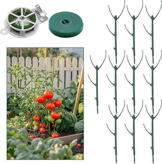 10 PCS Stackable Plant Supports, Supports Structural Plants, Tall Potted Plants, Ideal for Climbing Plants, Suitable for Indoor and Outdoor Gardening (Type 2)