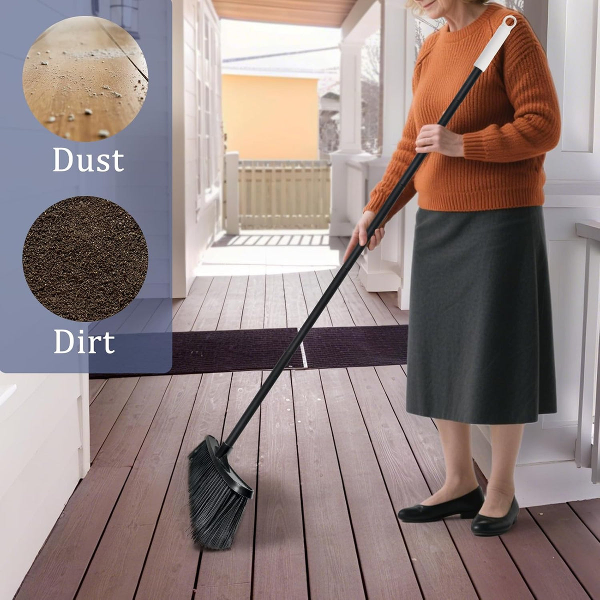 Outdoor Broom for Cleaning Floor - Heavy Duty Outdoor Broom for Cleaning Garages, and Porches, etc.