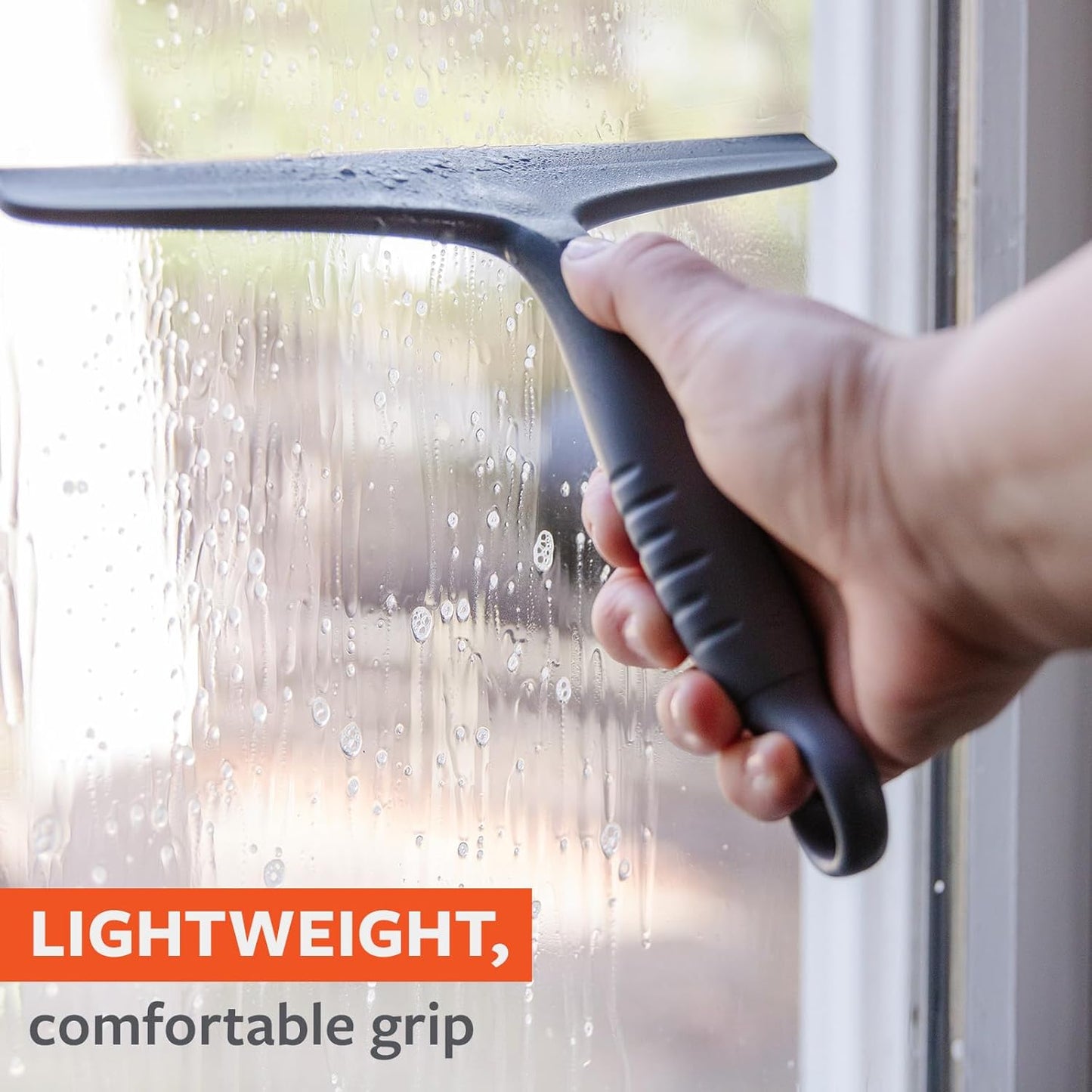 Full Circle Clean Ocean Squeegee - Shower, Glass, Window, Tile, Windshield - Streak-Free Finish with Rotating Hook for Easy Storage