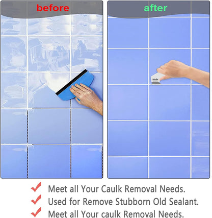 11 Piece Set ，Professional Caulking Tool Kit with Sealant Finishing Tools，Easy Silicone Caulking with Guides，Caulk Removal Tools and Fill Removal Tool Silicone Fill