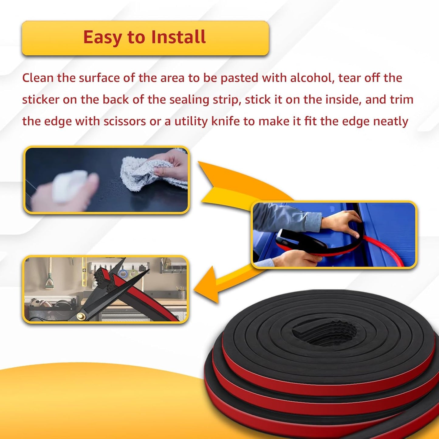 326A0004 Service Kit 30FT Extra Long Ribbed Bulkhead Seal, 3/5" x 360" Self Adhesive EPDM Foam Rubber Weather Stripping Tape for Tonneau Cover, Truck Bed, RV, Boat, Marine, Garage Door, Auto Tailgate