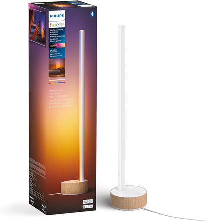 Philips Hue Signe Smart Table Lamp, Black, 1 Pack, White & Color Ambiance LED Color-Changing Light, Control LED Lamp with Hue App, Works with Alexa, Google Assistant, Apple HomeKit