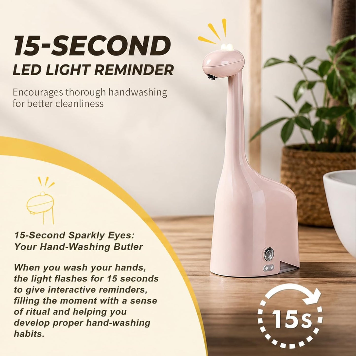 Automatic Foaming Soap Dispenser,10oz/300ml Touchless Smart Dispenser,Rechargeable Electric with 3-Level Adjustable Foam,IPX5 Waterproof for Bathroom Kitchen,White